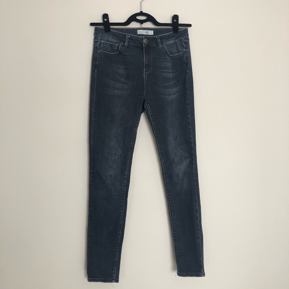Topshop Jaime Moto Washed Black Jean W30 L30